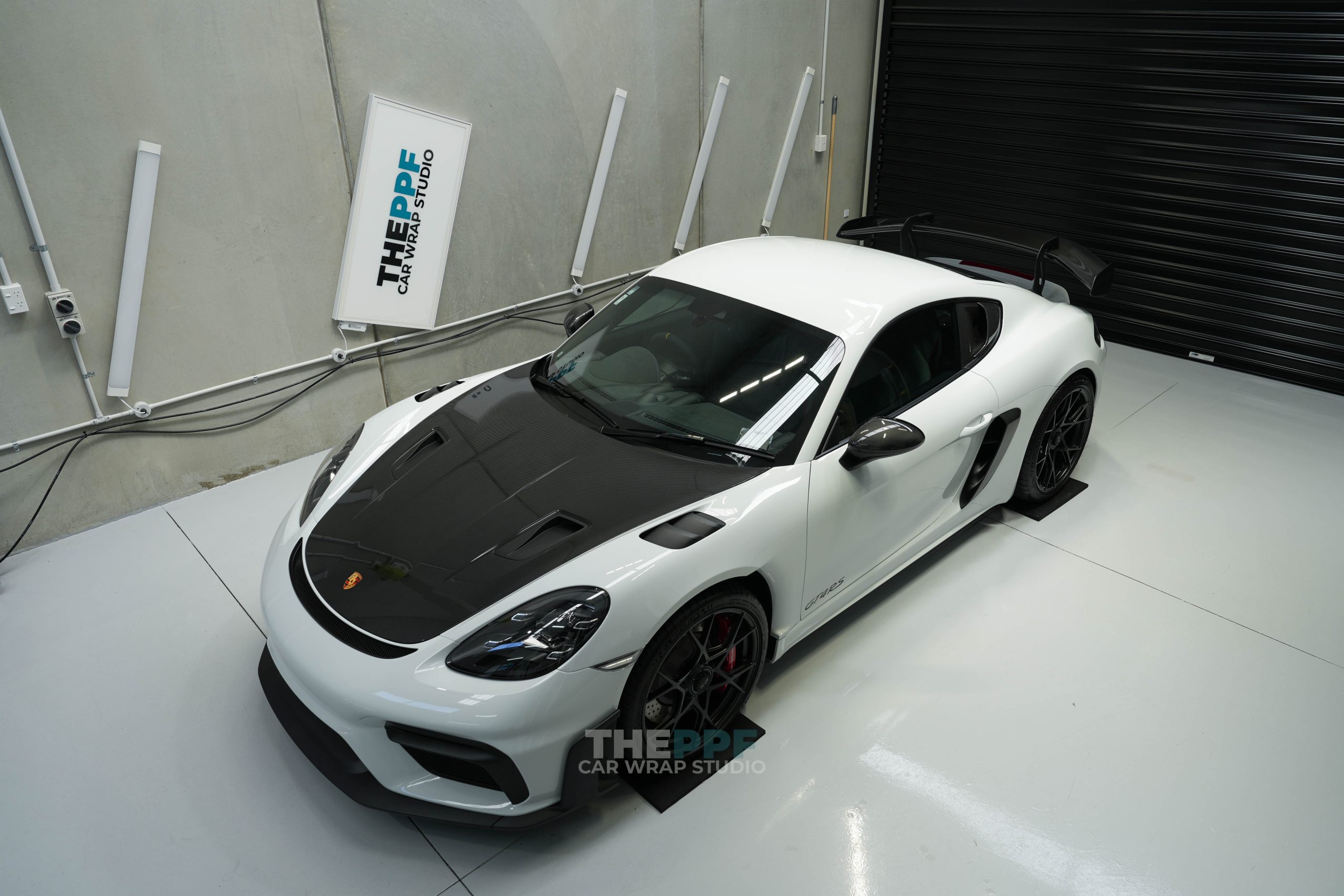 the ppf porsche 718 cayman gt4 rs car paint protection film wrap auckland