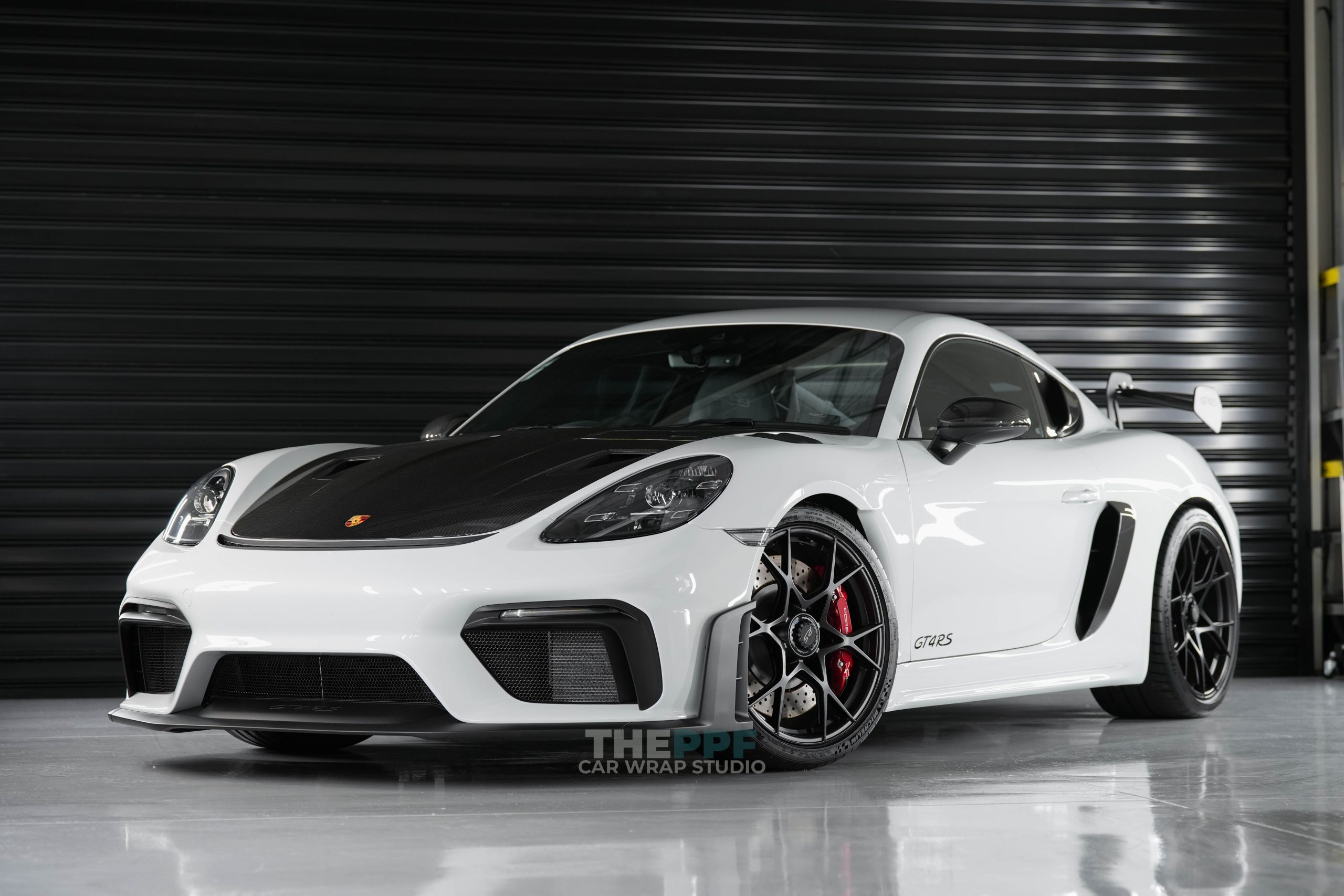 the ppf porsche 718 cayman gt4 rs car paint protection film wrap auckland